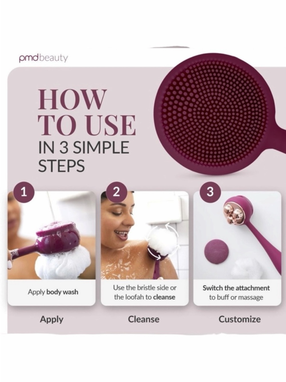 PMD SonicGlow Clean Body Device in Berry - Picture 5 of 16